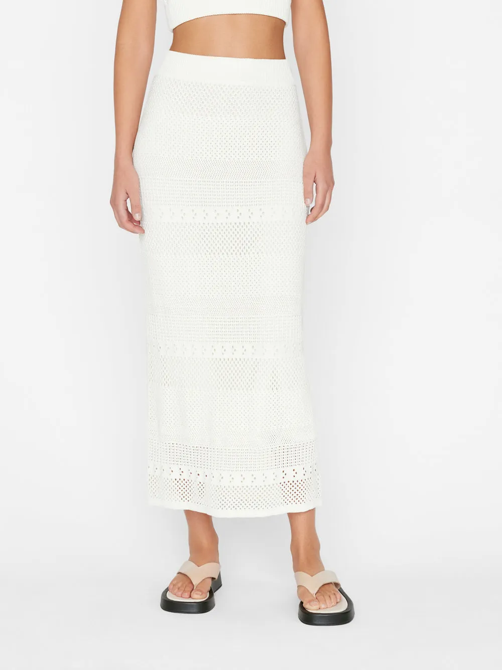 Crochet Pencil Skirt -- Off White