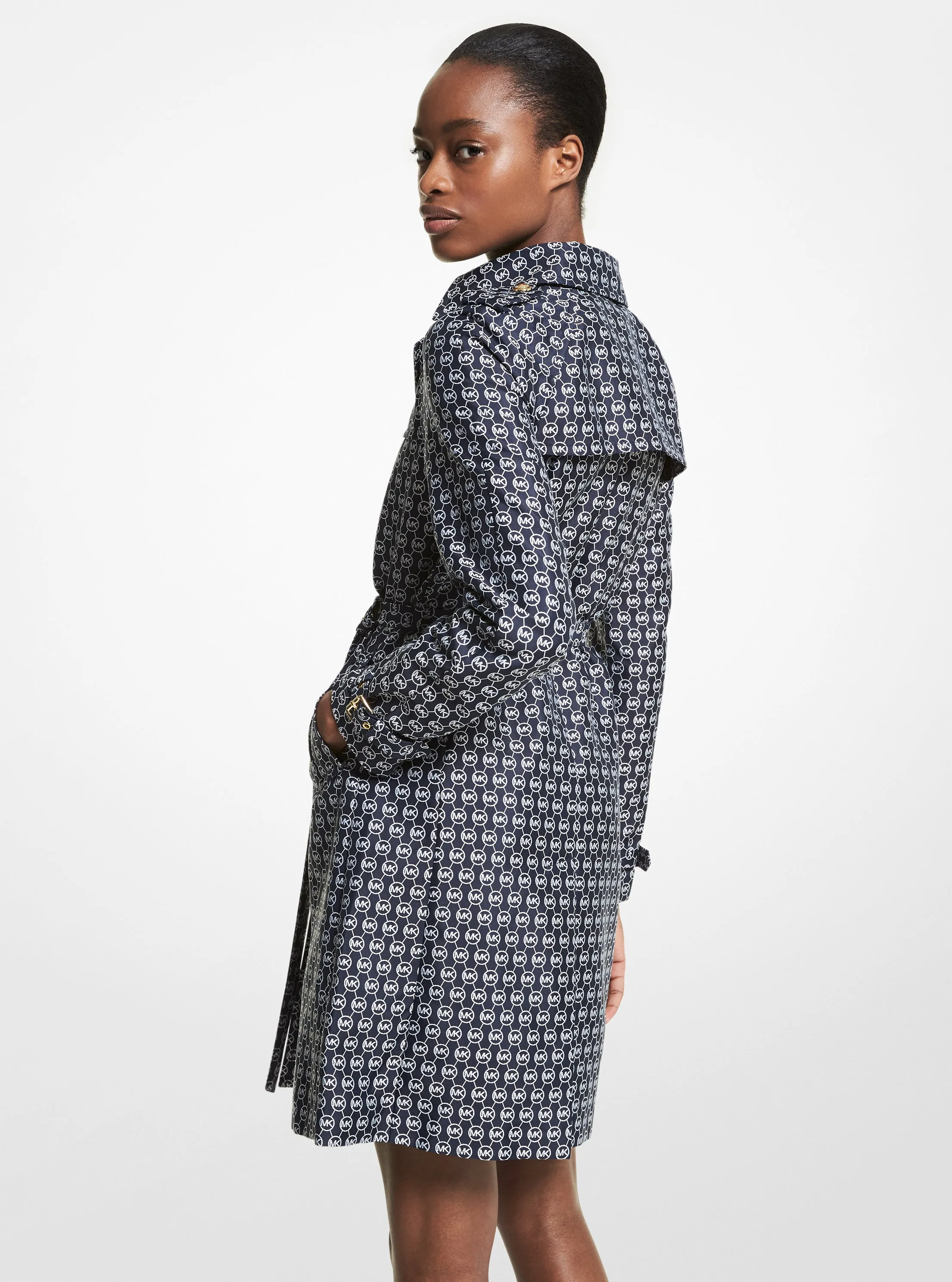 Diamond Logo Jacquard Trench Coat