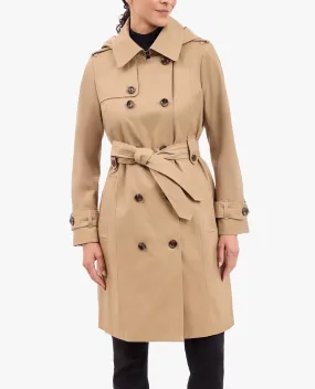 DOUBLE BREASTED TRENCH WITH BUTTON OFF HOOD