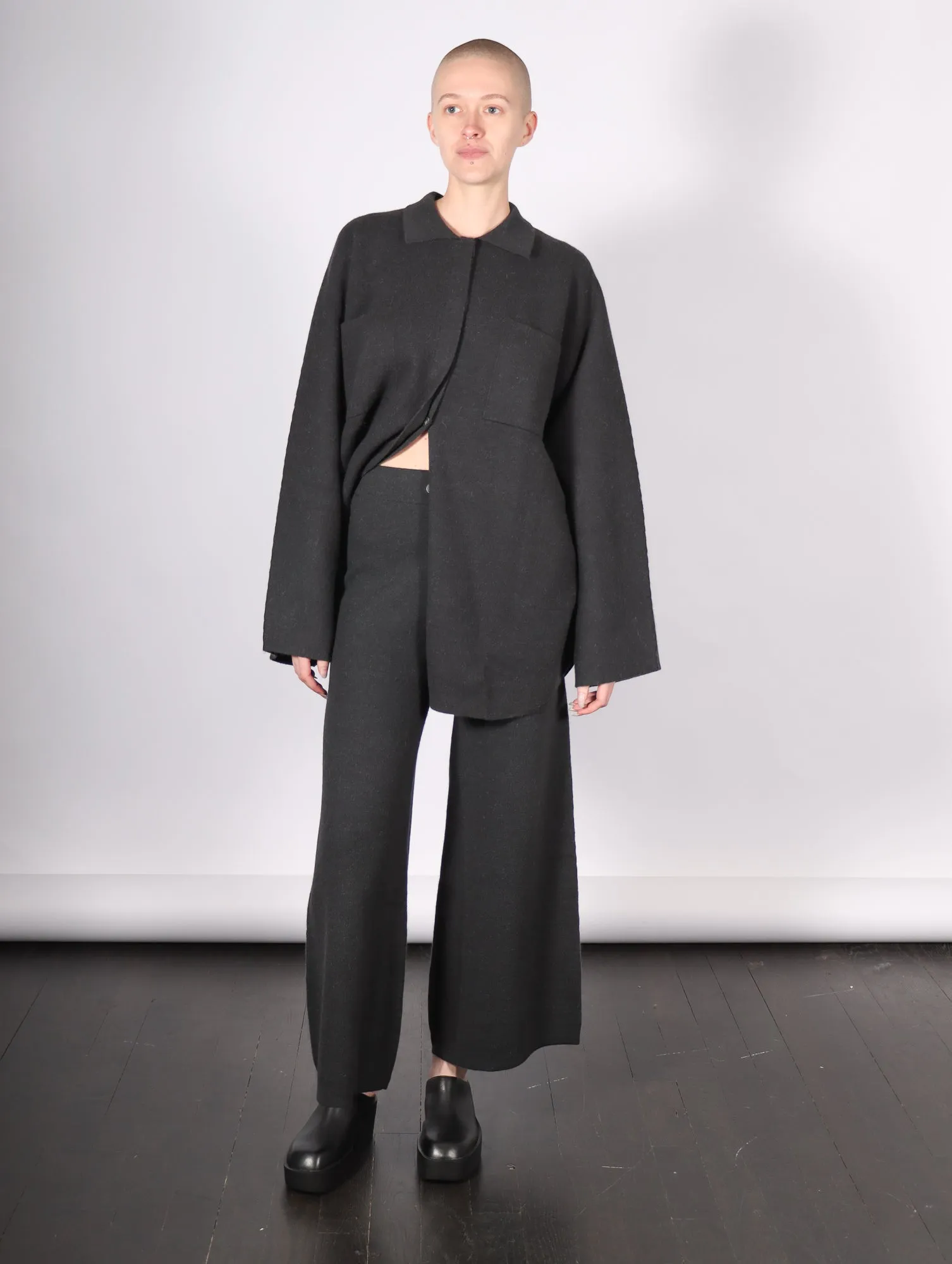 Double Knit Flare Pants in Ink by Lauren Manoogian