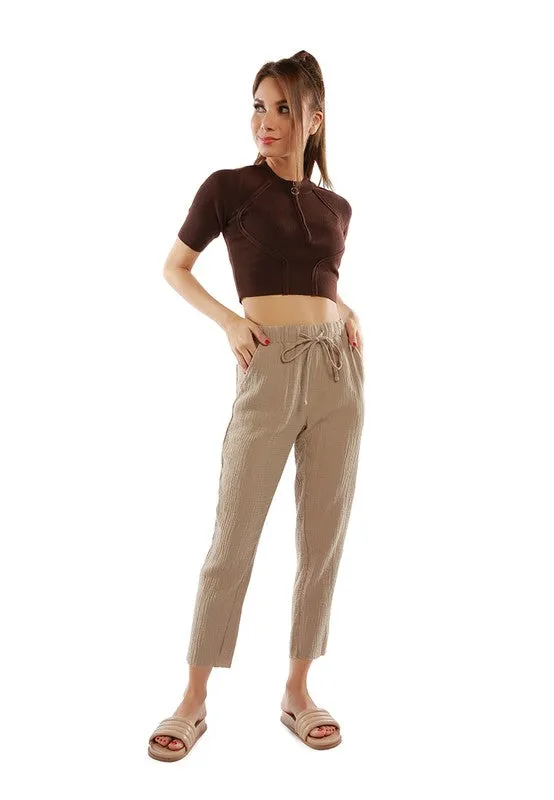 Drawstring Narrow Bottom Summer Pants