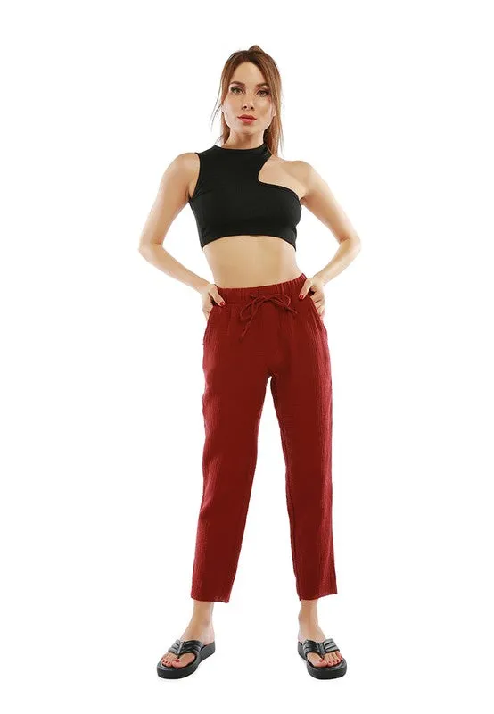 Drawstring Narrow Bottom Summer Pants