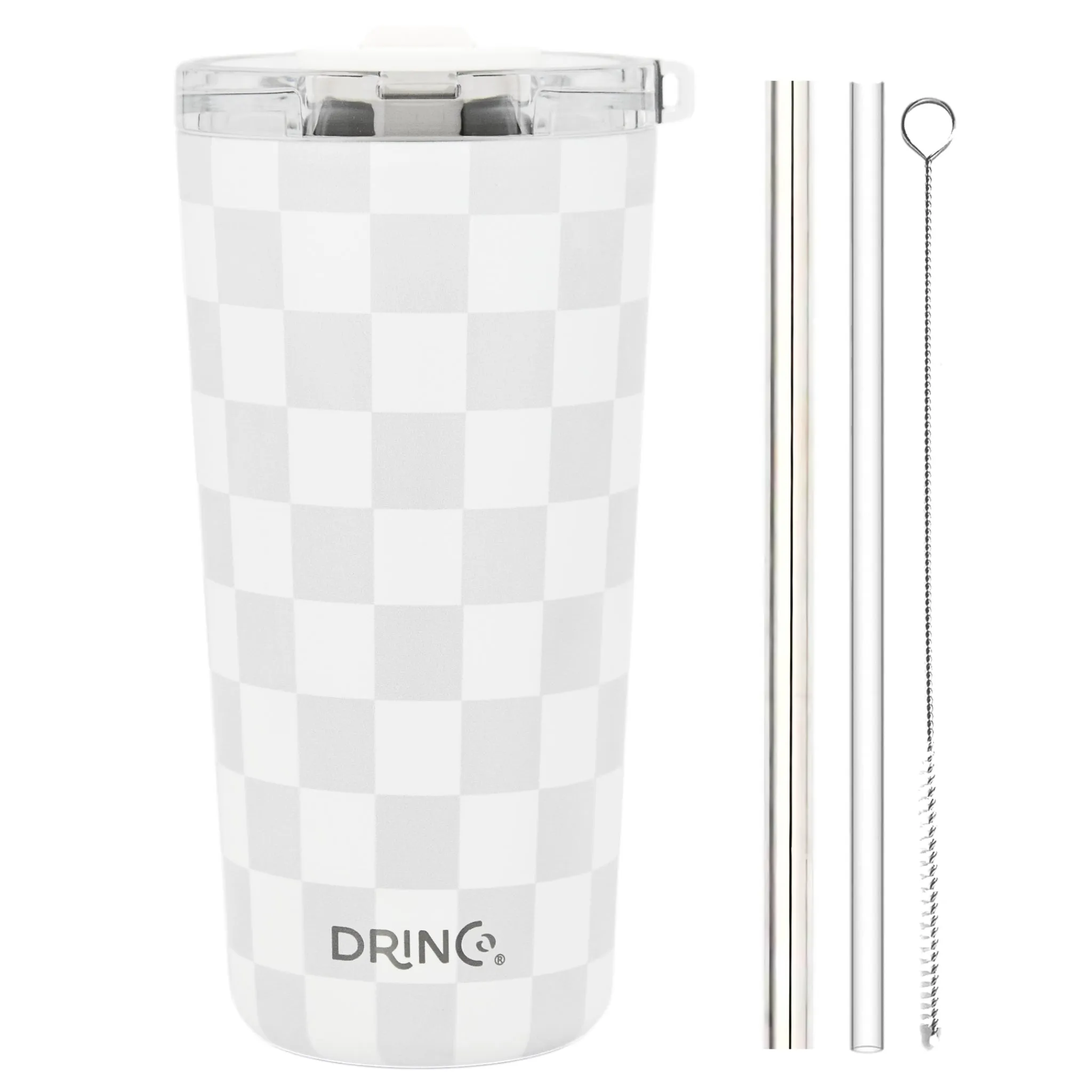 DRINCO®  Seattle 20oz Leakproof Tumbler with Straw - Checker