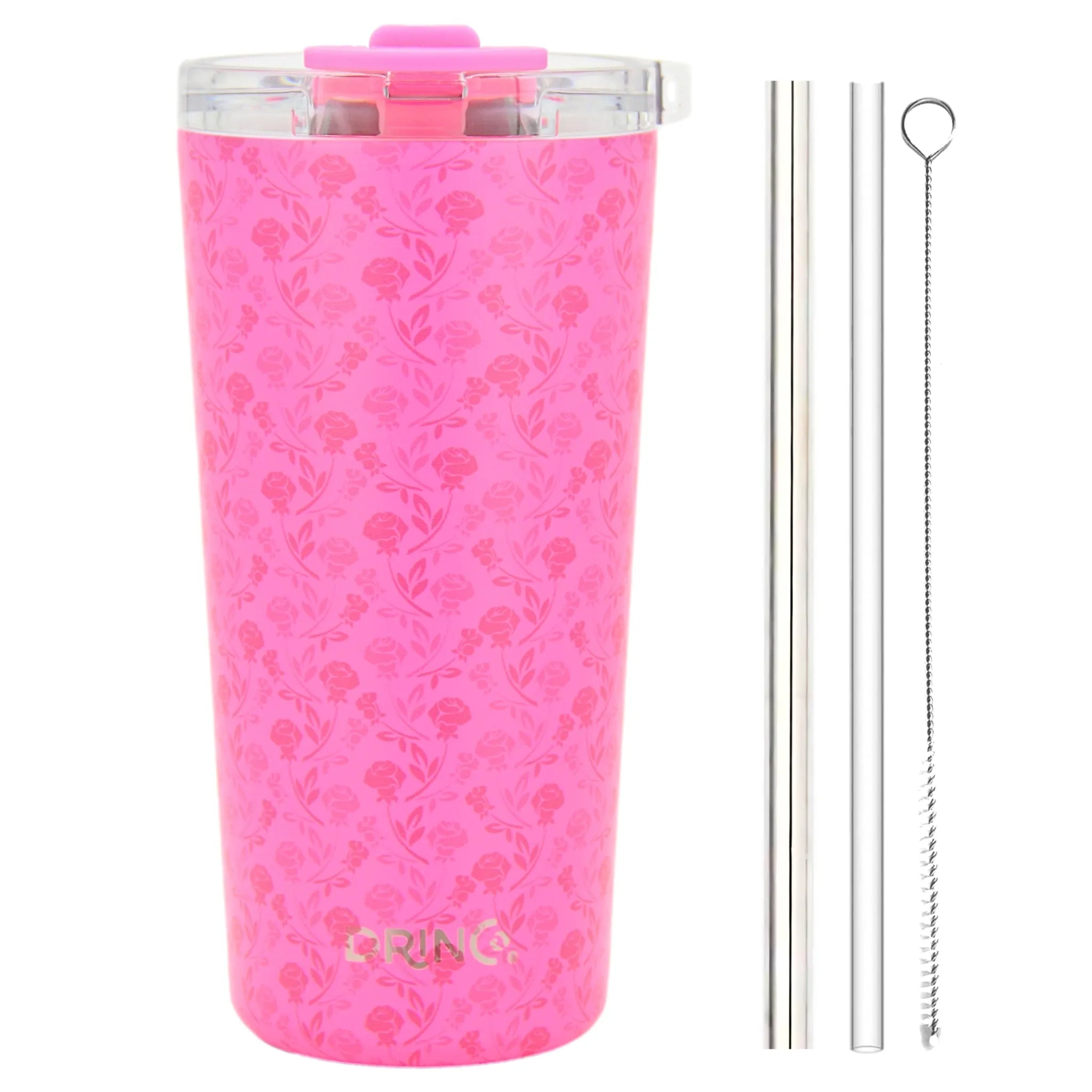 DRINCO®  Seattle 20oz Leakproof Tumbler with Straw - Pink Rose