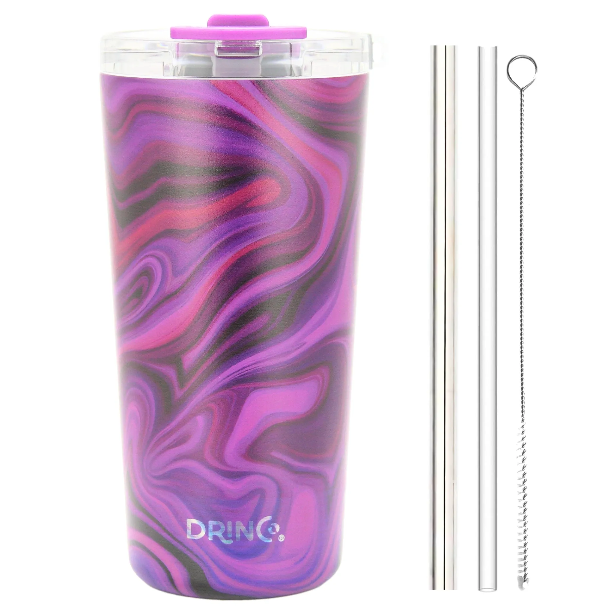 DRINCO®  Seattle 20oz Leakproof Tumbler with Straw - Purple Swirl