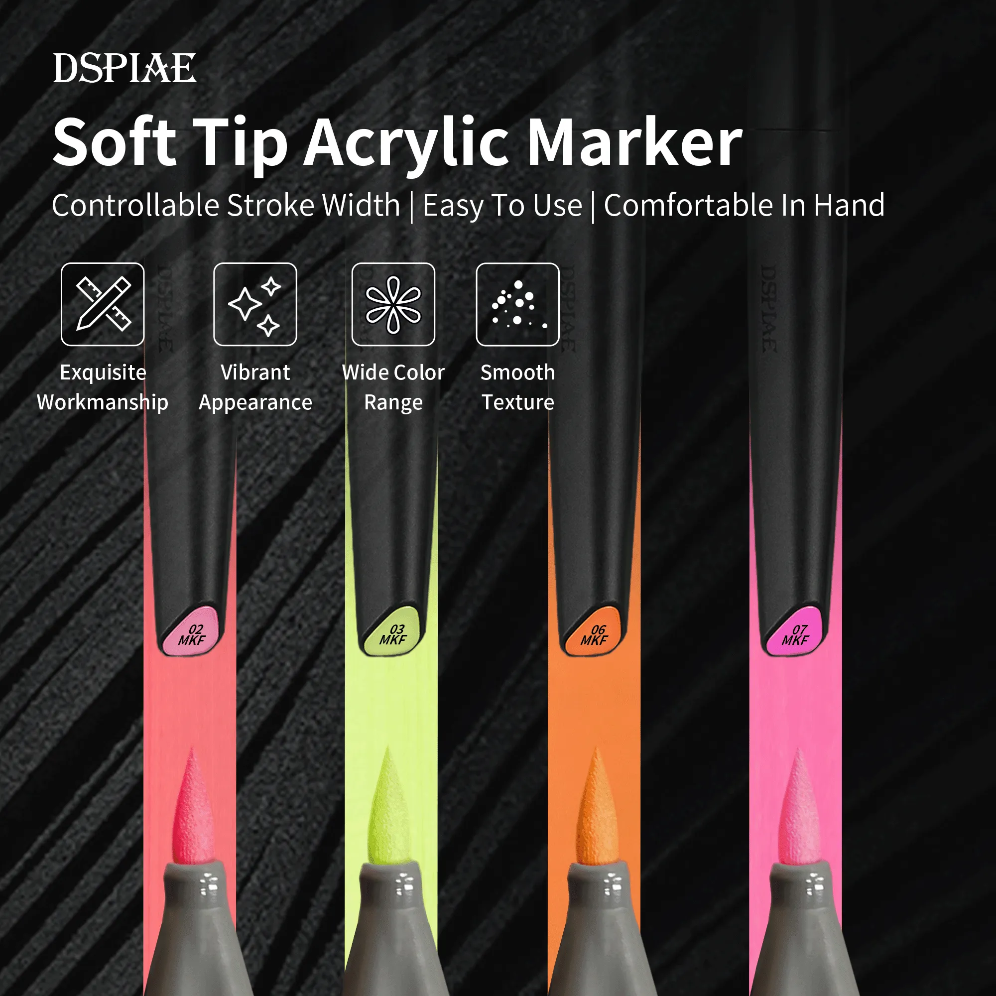 DSPIAE Soft Tip Marker Fluorescent Green MKF-01