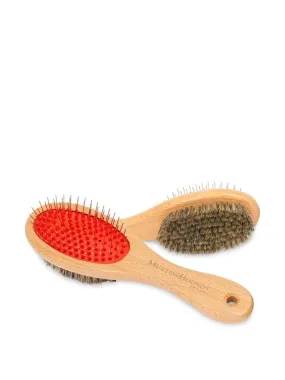 Dual slicker grooming dog brush