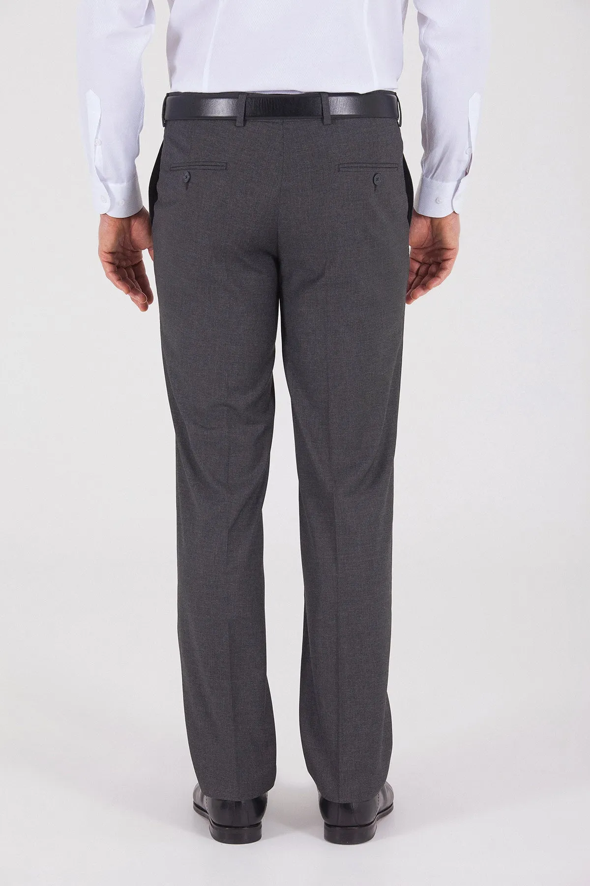 Dynamic Fit Side Pocket Low Waist Wool Dark Gray Dress Pants