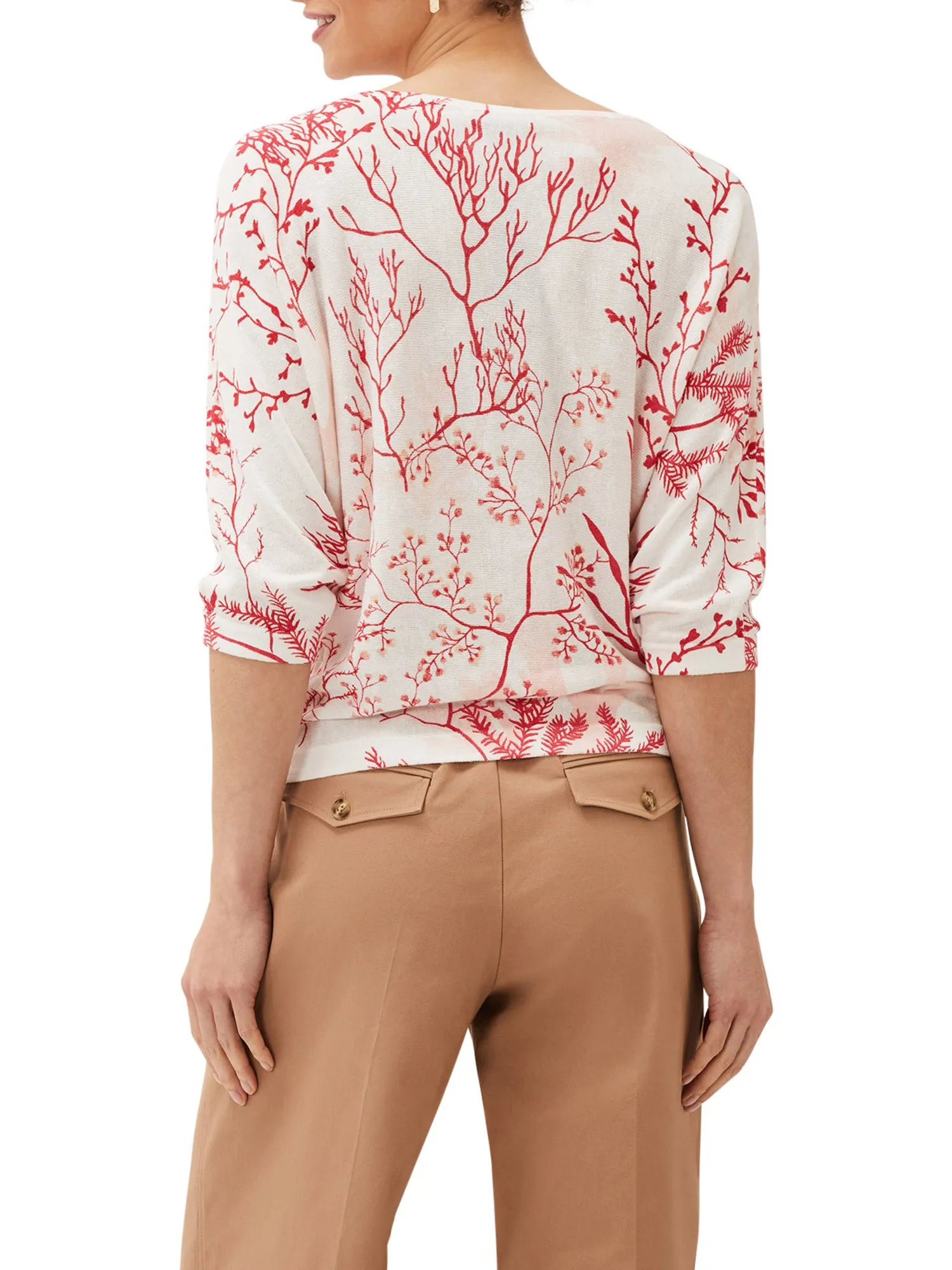 Eleanor Coral Print Linen Jumper