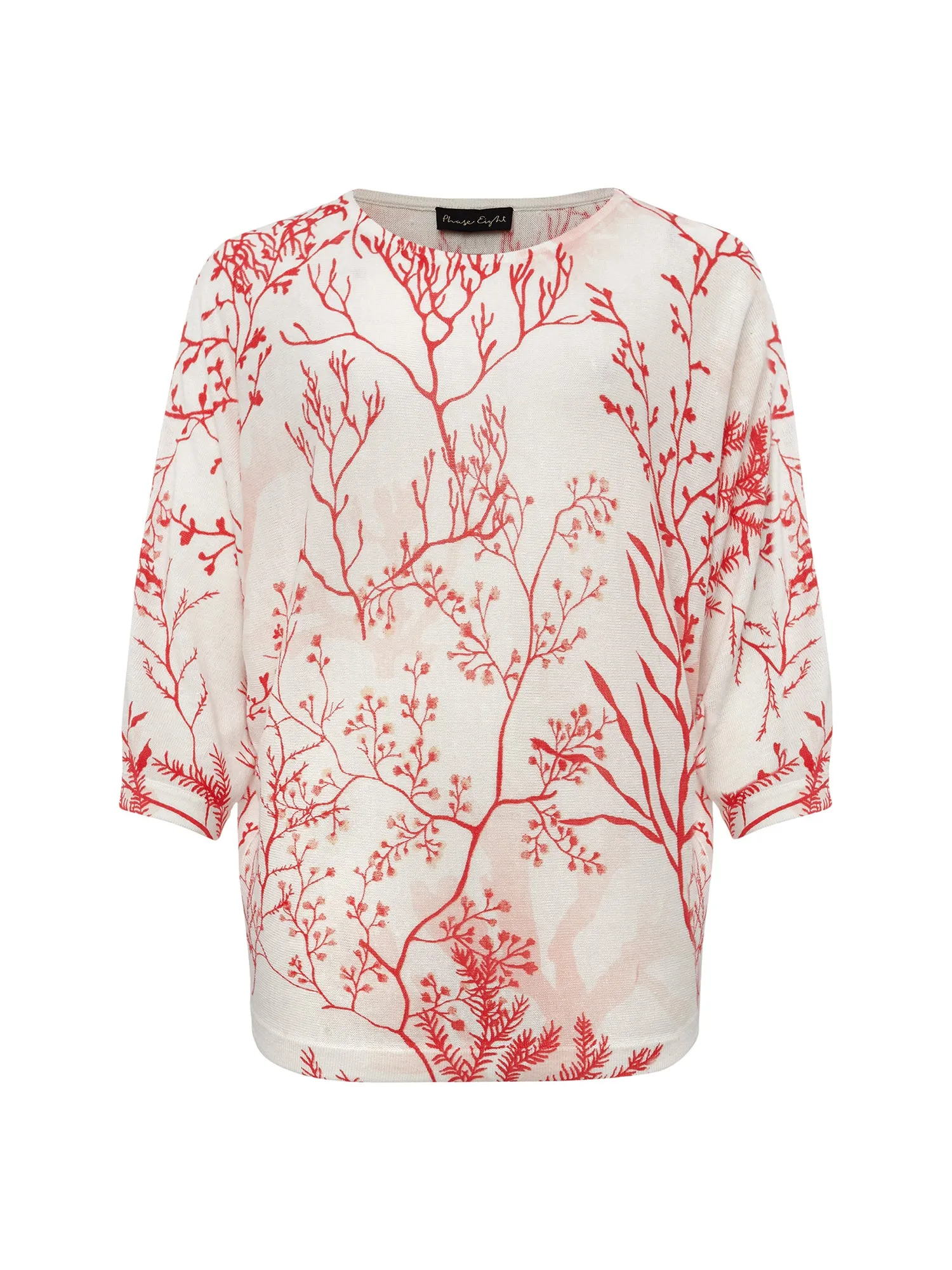 Eleanor Coral Print Linen Jumper