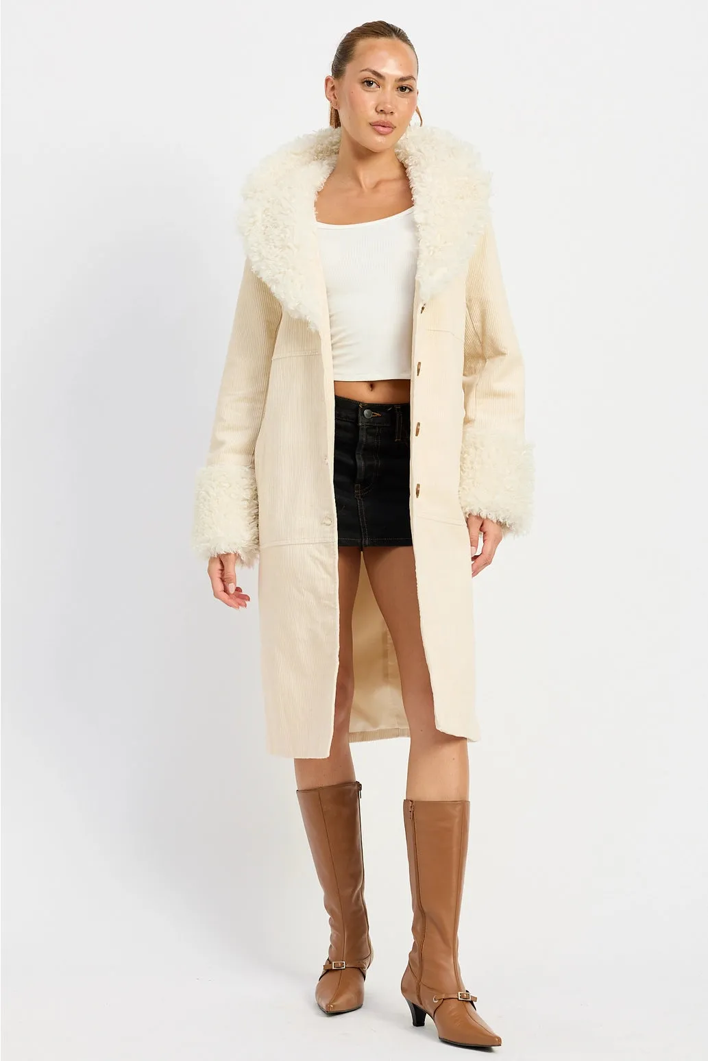 Ellis Fur Midi Trench