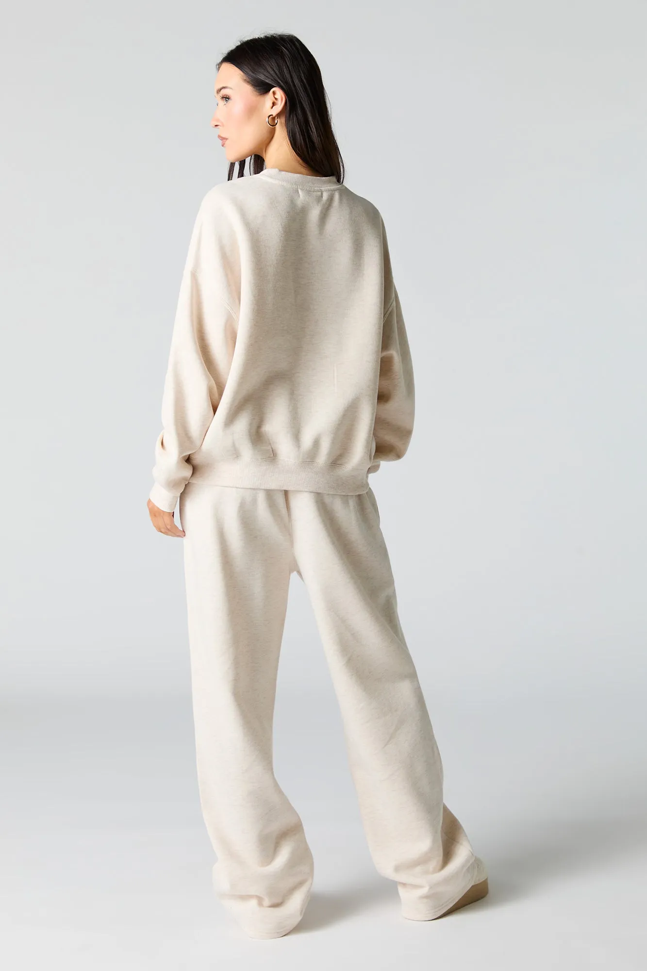 Embroidered Destination Wide Leg Sweatpant