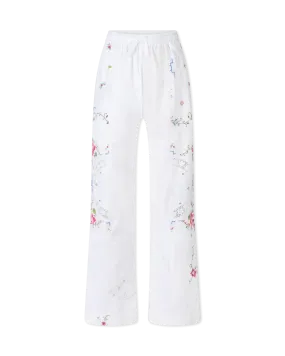 Embroidered Linen Pants