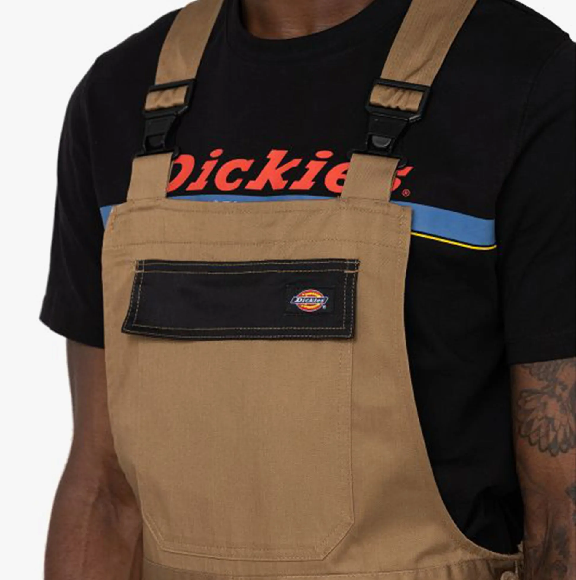 EVERYDAY Mens Bib & Brace Overall Khaki/Black