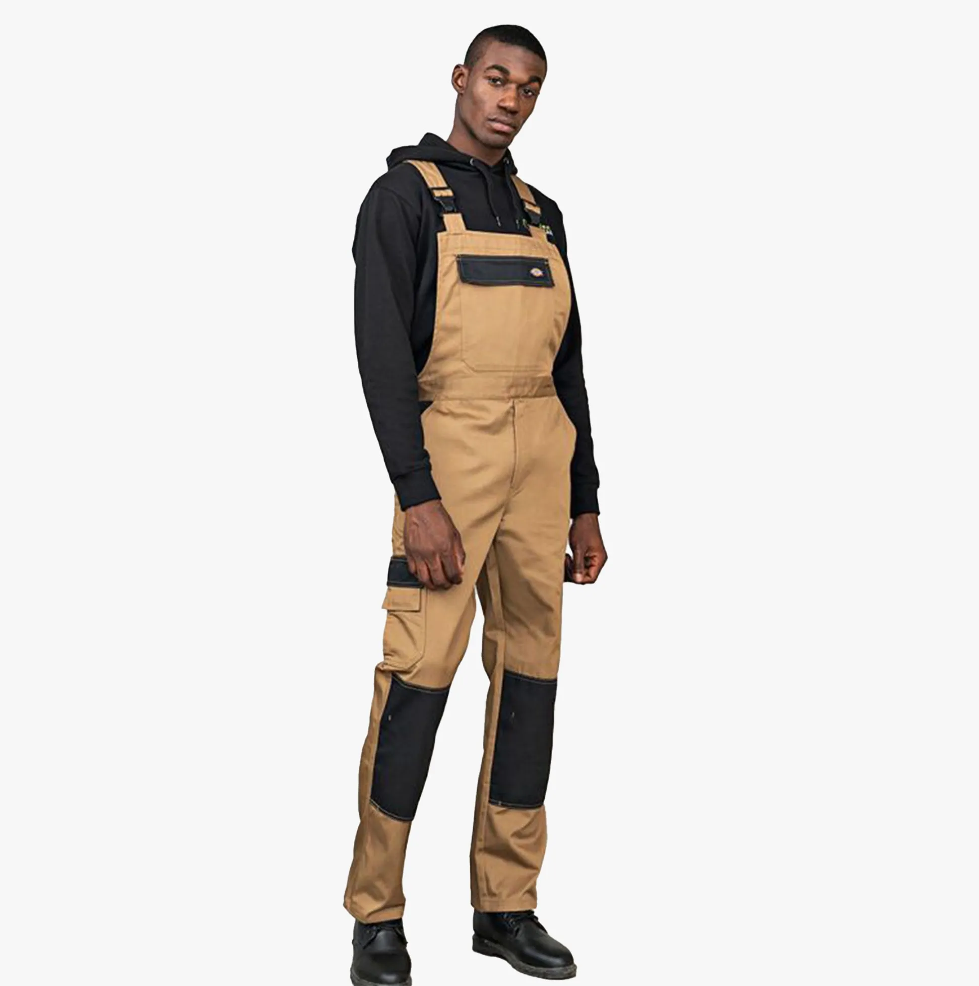 EVERYDAY Mens Bib & Brace Overall Khaki/Black