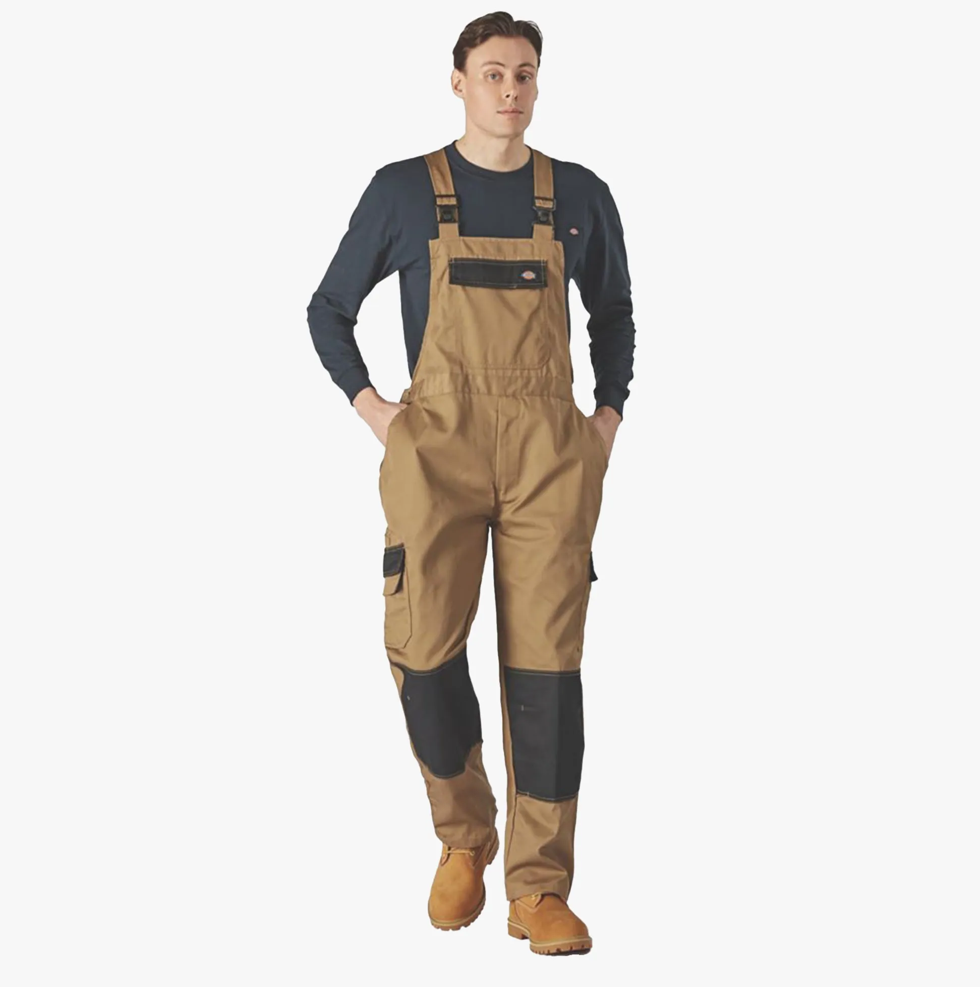 EVERYDAY Mens Bib & Brace Overall Khaki/Black