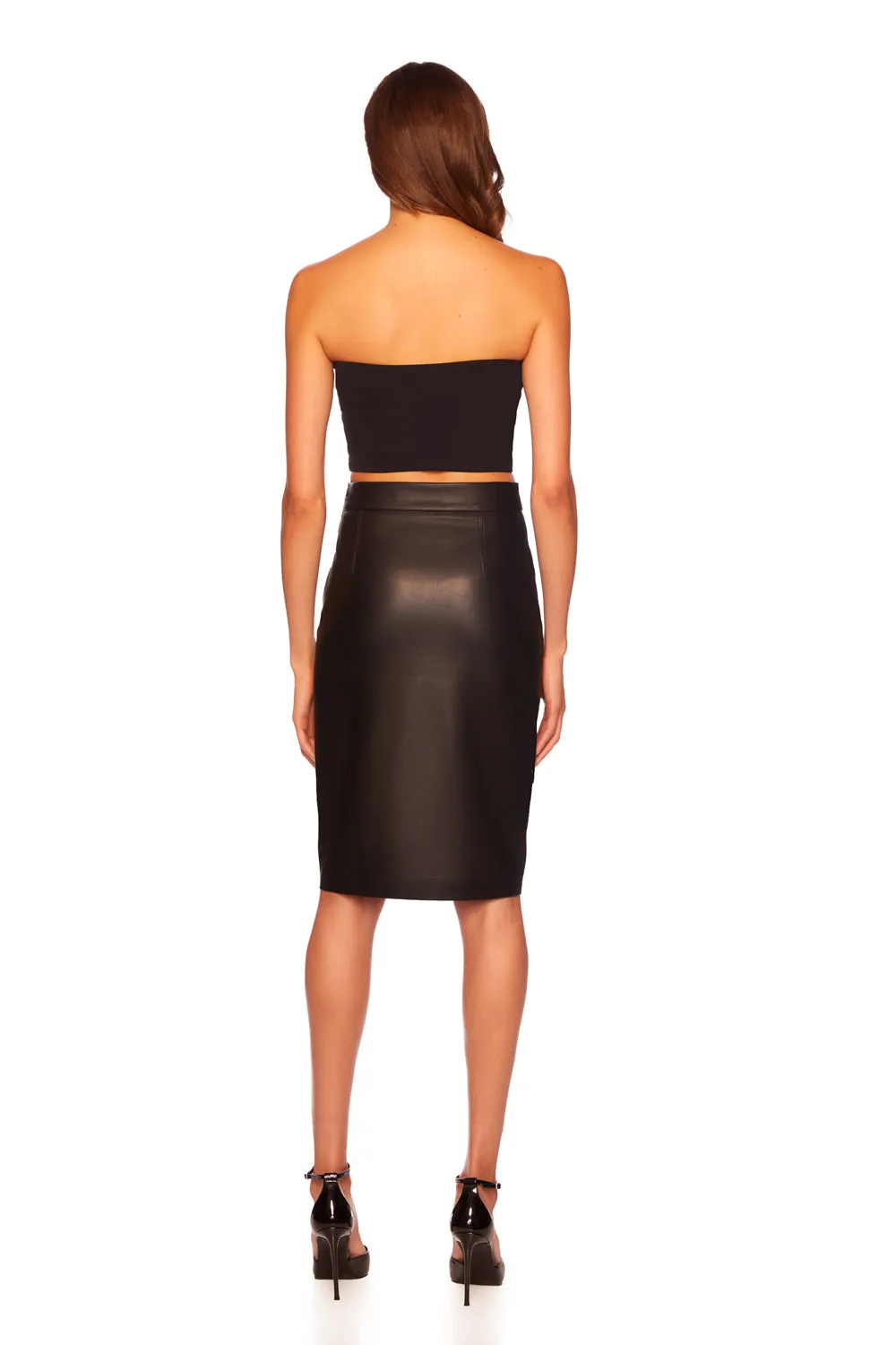 faux leather pencil skirt