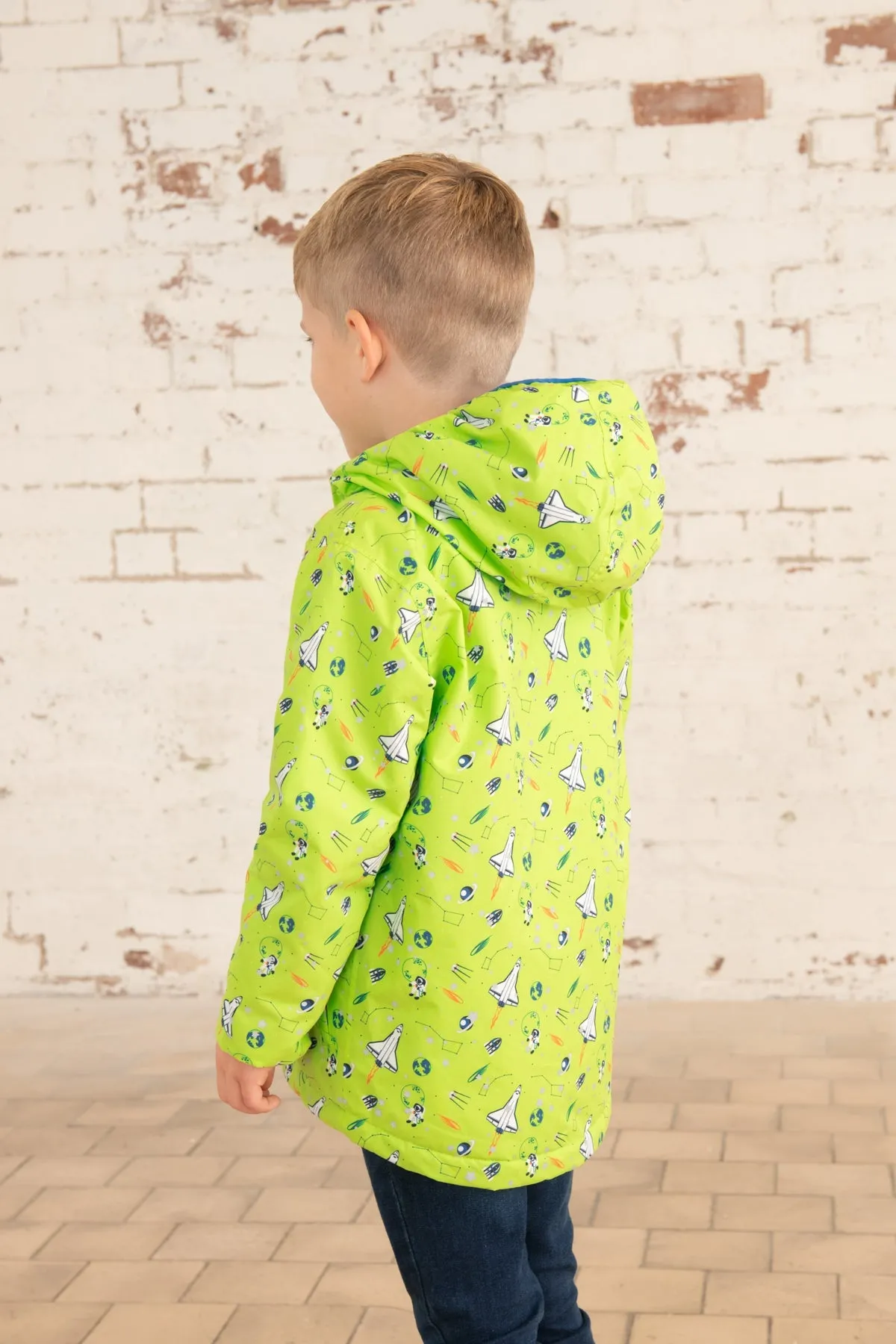 Finlay Coat - Lime Space Print