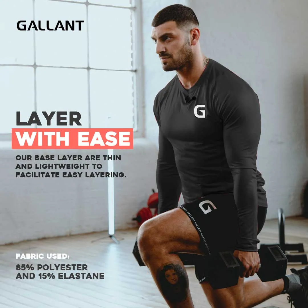 Gallant Men's Base Layer Top - Black/Red