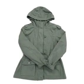 Gap Womens Hooded Trench Coat Full Zip Up Long Sleeve Pockets Green Size X Small