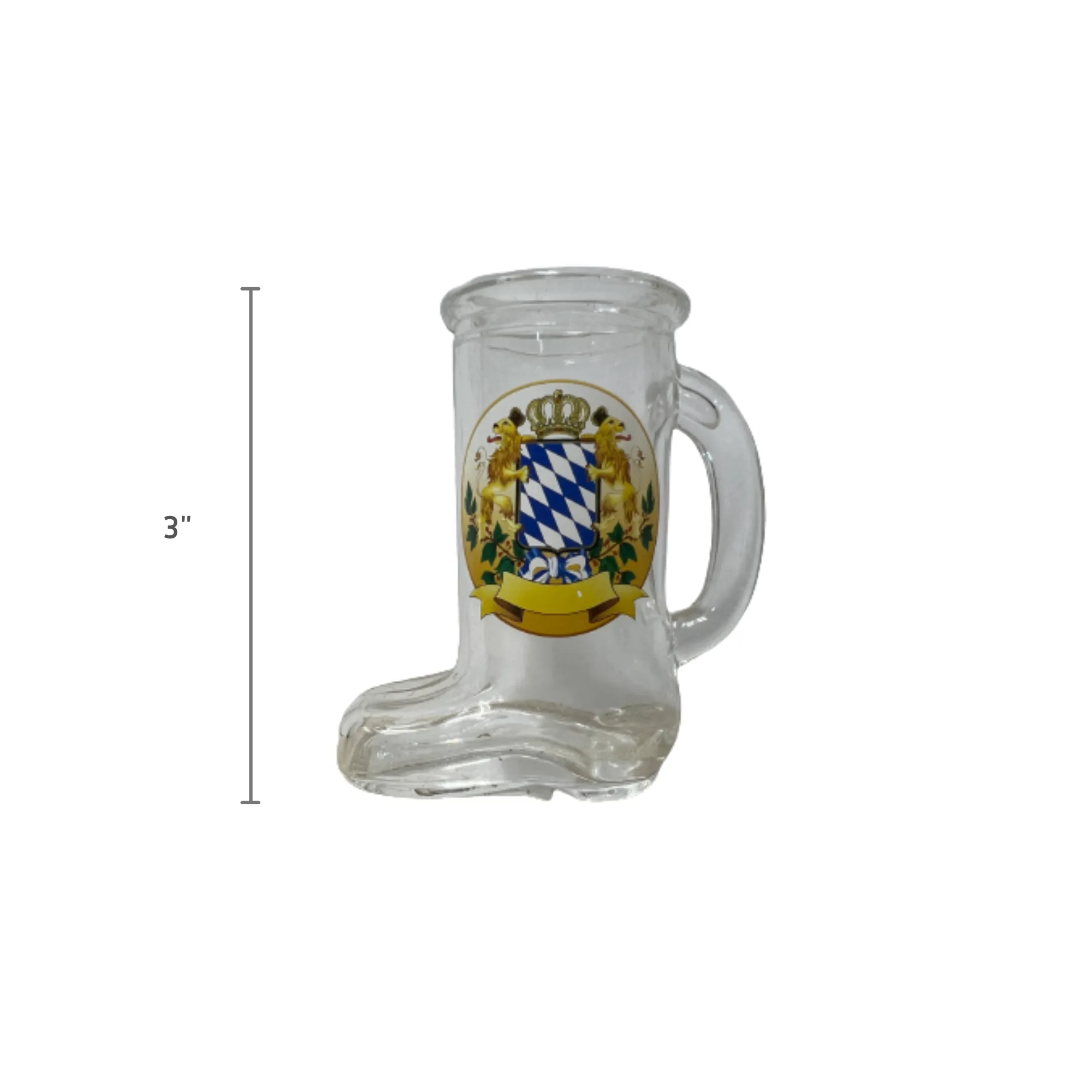 German Beer Boot Shot Glass Bayern Crest