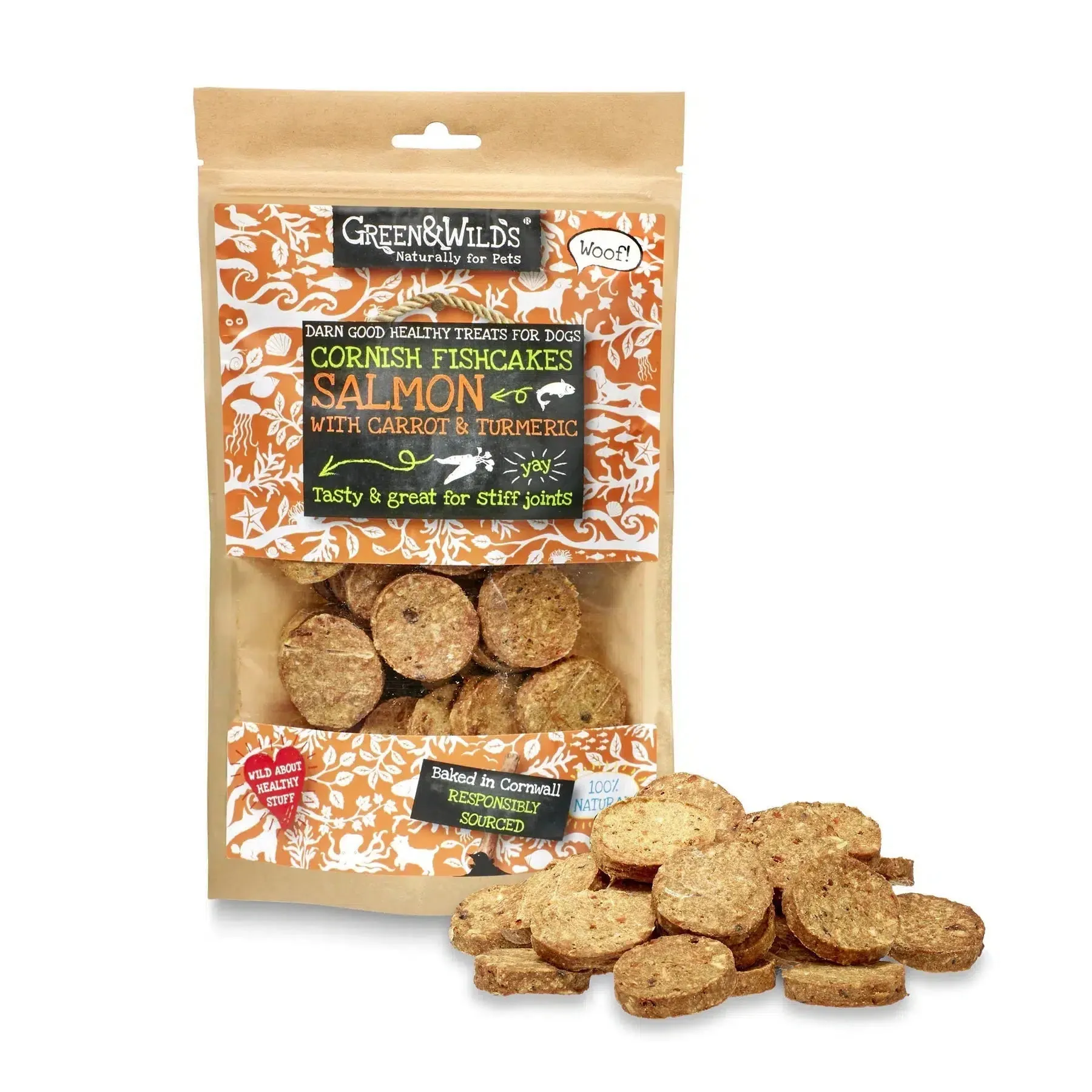 Green & Wilds | Cornish Fishcakes with Salmon & Turmeric Dog Treats 150g