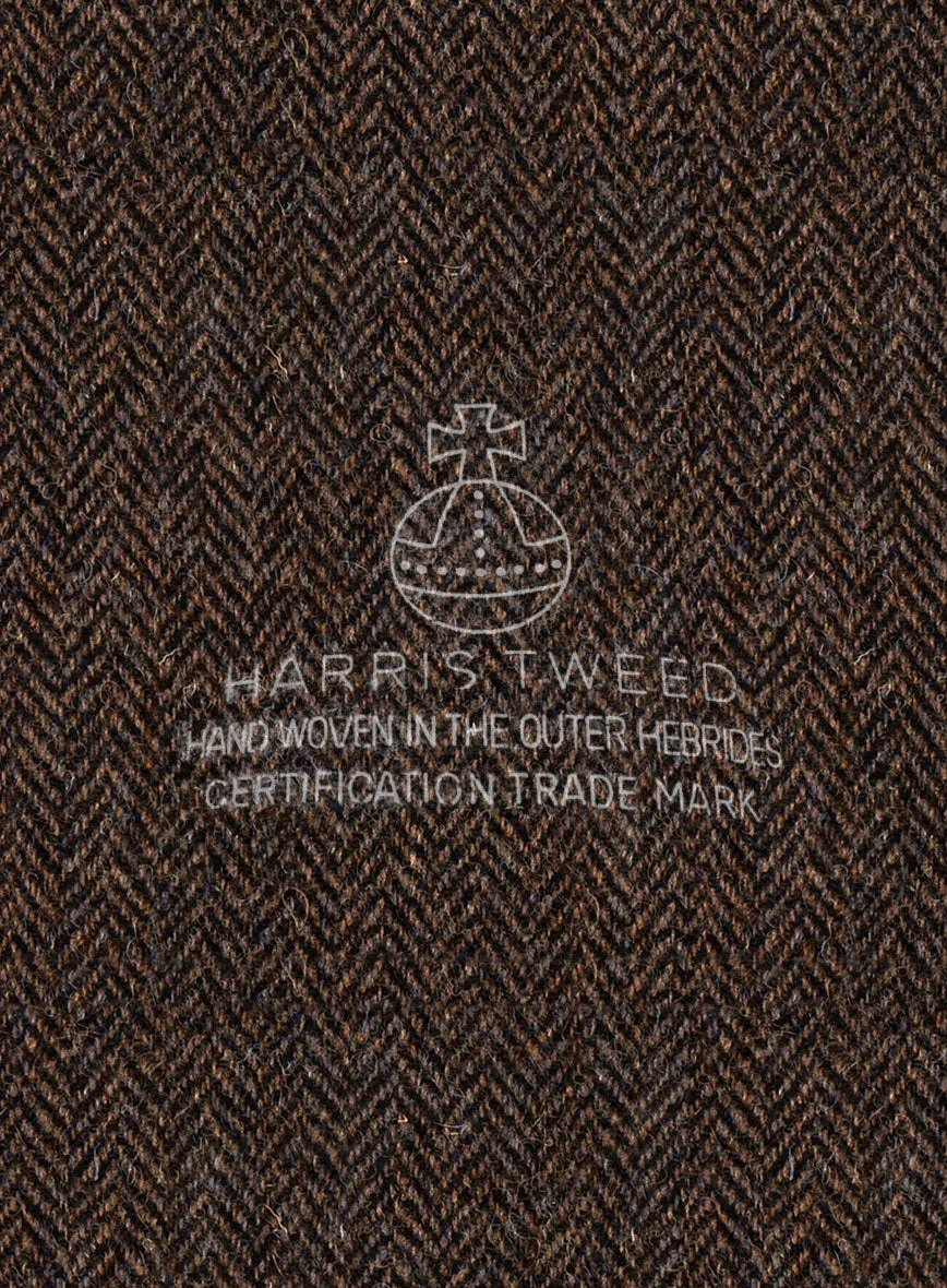 Harris Tweed Dark Brown Herringbone Waist Coat