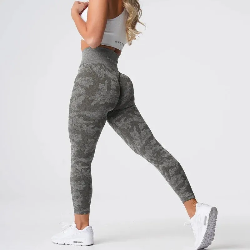 High Waist Push Up Scrunch Butt Lift Yoga Pants - Seamless Workout Leggings For Fitness and Gym