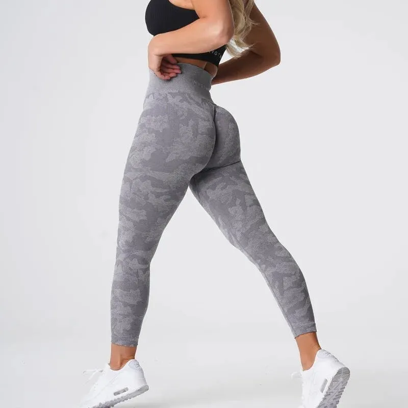 High Waist Push Up Scrunch Butt Lift Yoga Pants - Seamless Workout Leggings For Fitness and Gym