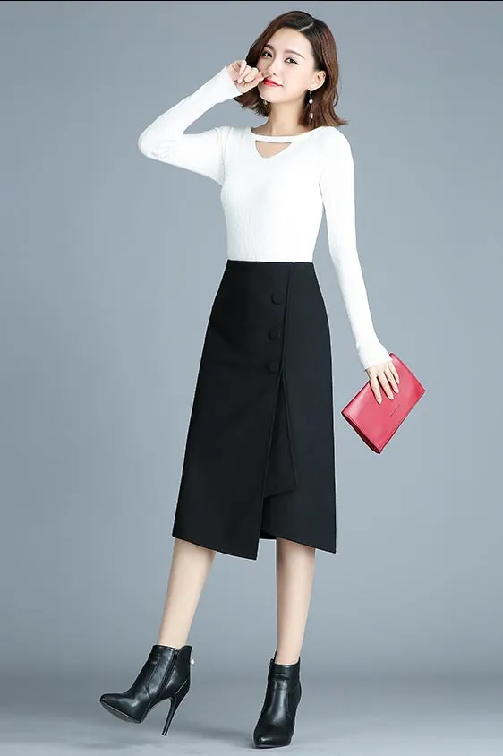 Irregular fall  a-line high waist skirt S014