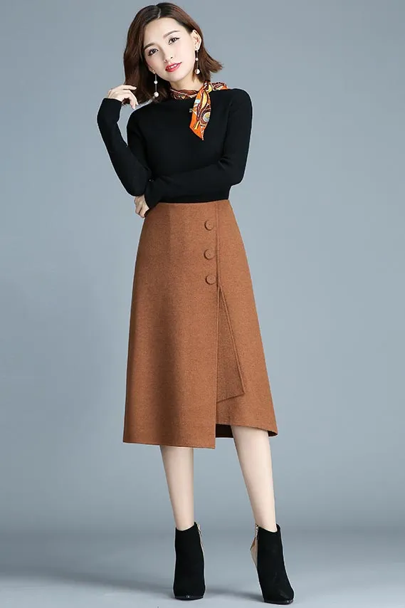 Irregular fall  a-line high waist skirt S014