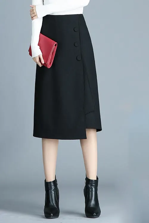 Irregular fall  a-line high waist skirt S014