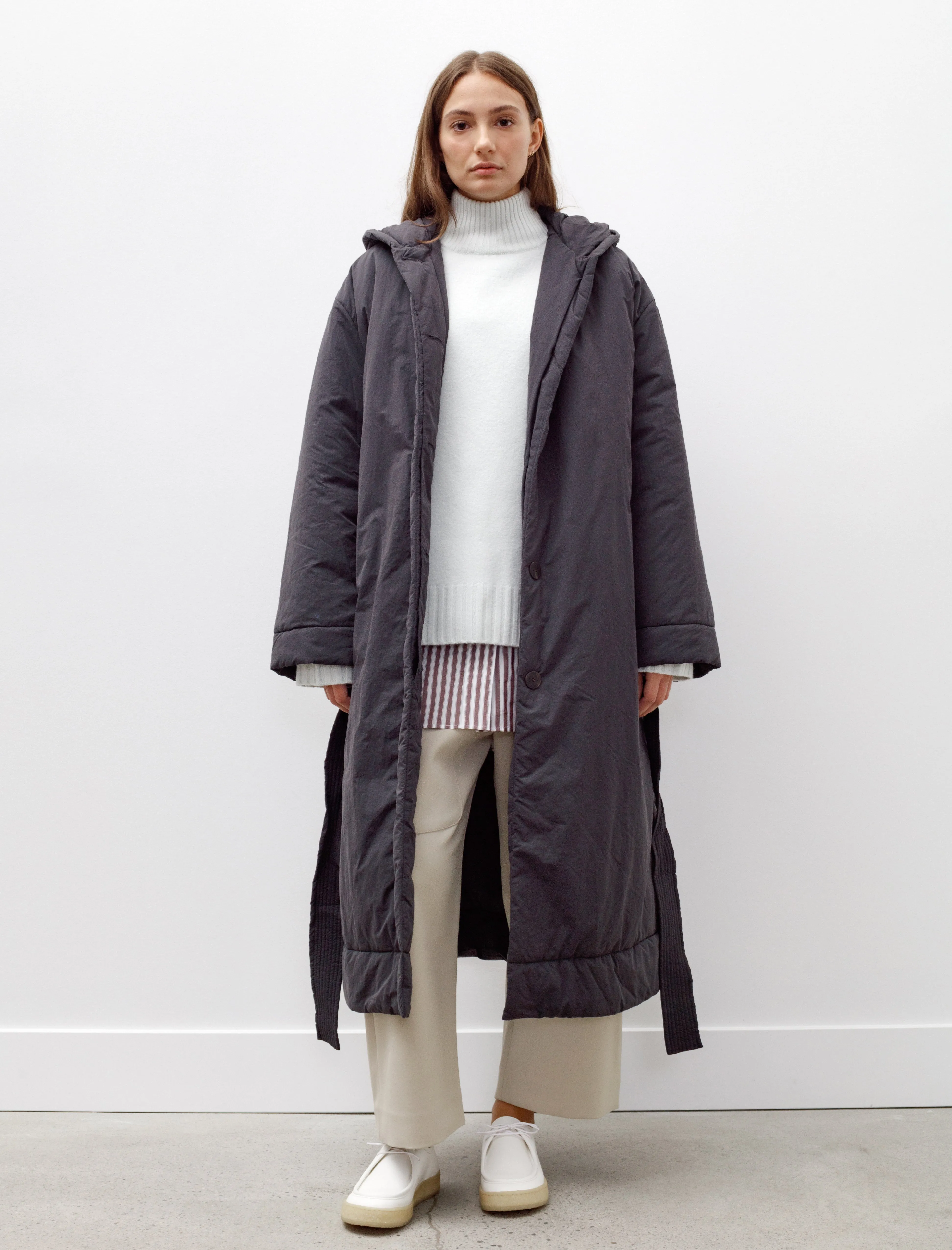 Kariba Belted Wrap Puffer Coat Black