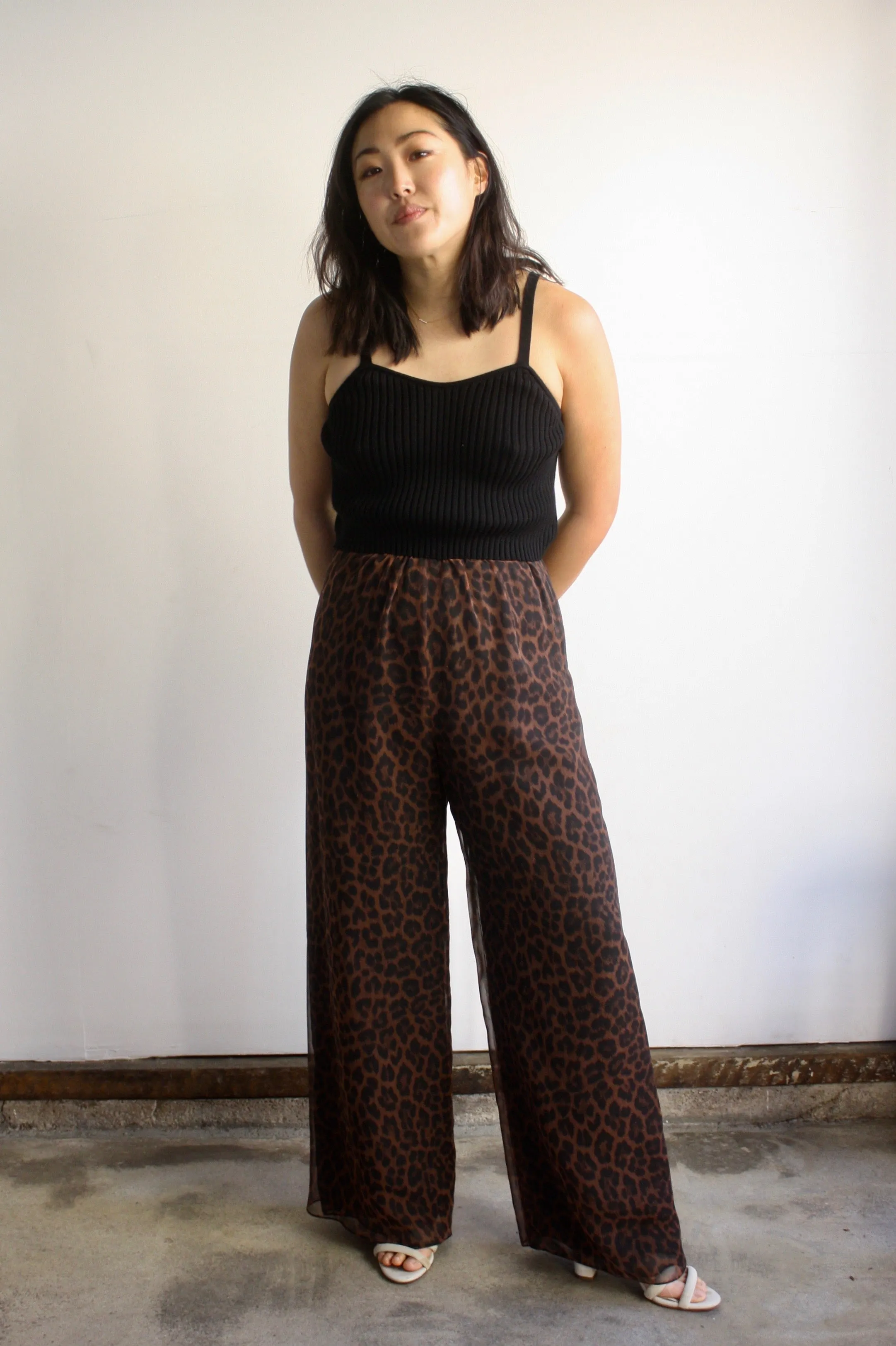 Leopard Sheer Overlay Pants