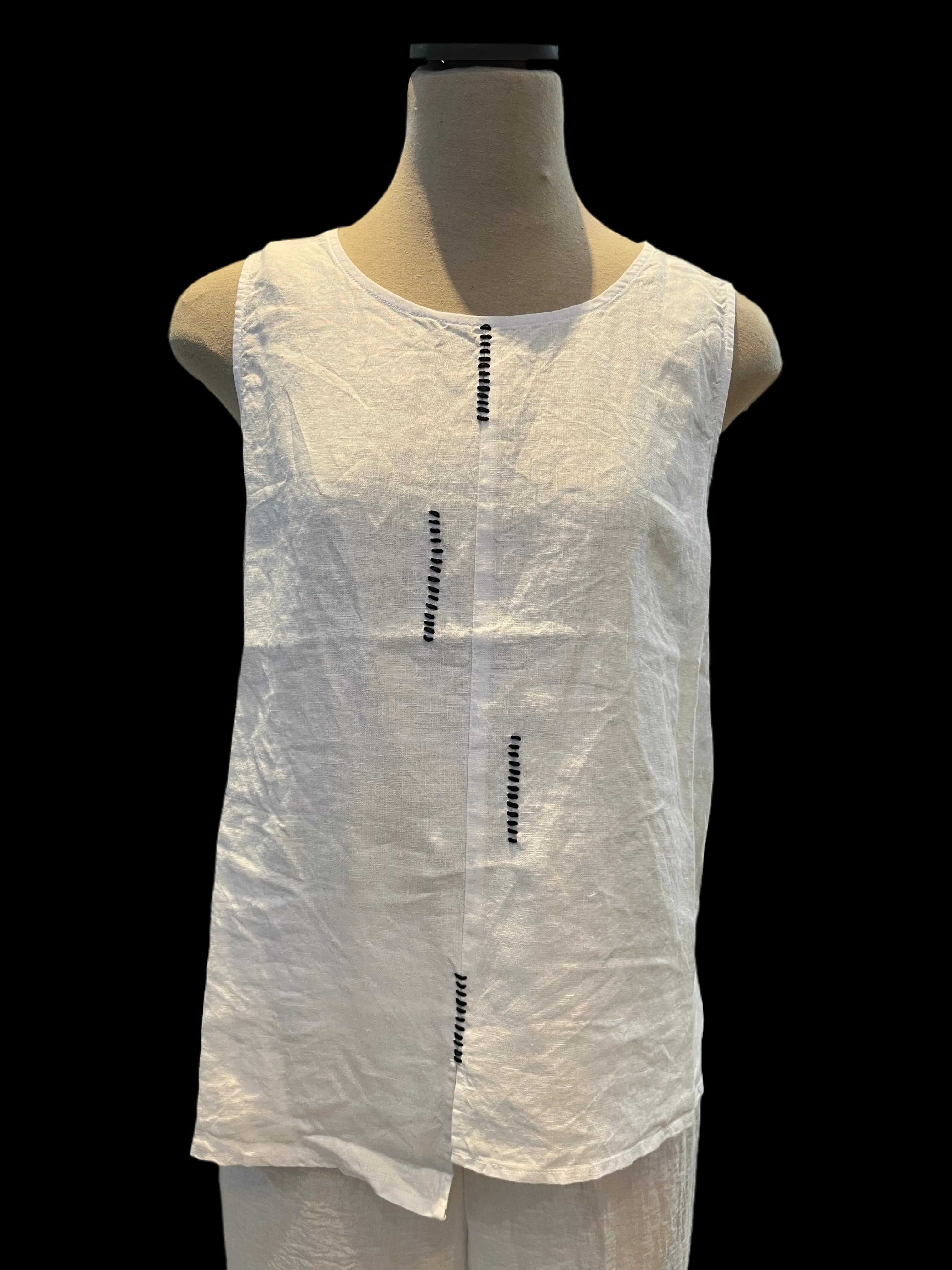 Liv Sale, 261334 Hand Stitch Tank, White, 50% Off Regular Price