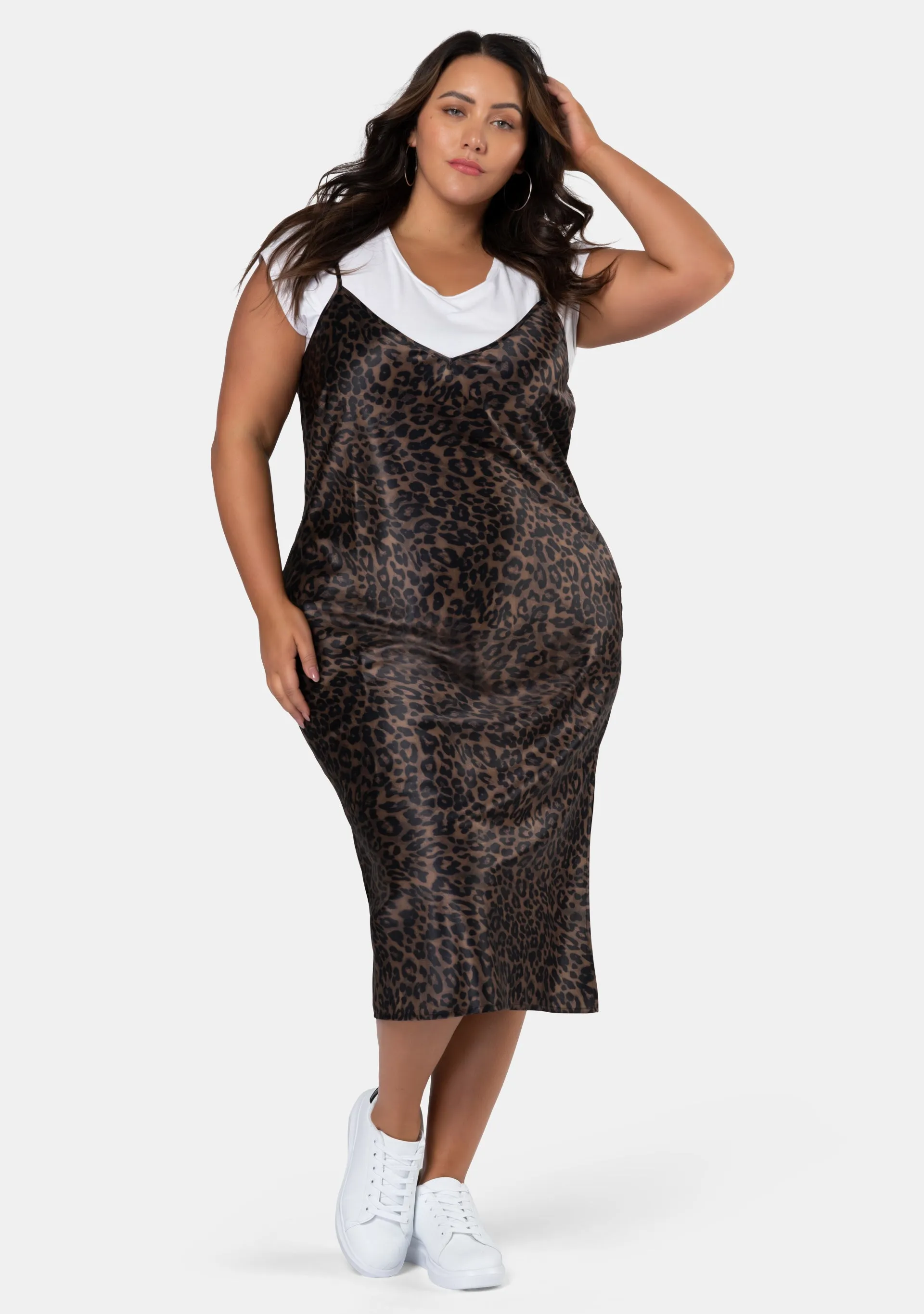 Logic Print Slip Dress