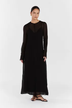 MARI BLACK LONG SLEEVED DRESS