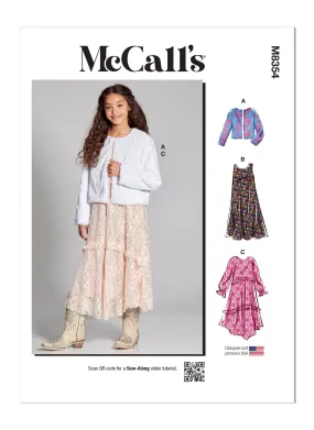 McCall's Pattern M8354 Girl Dress Slip Dress & Jacket