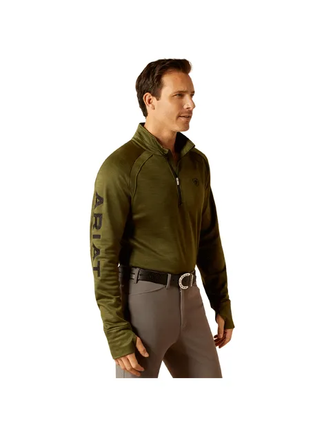 Men's Tek Team 1/2 Zip Sweatshirt- Winter Moss