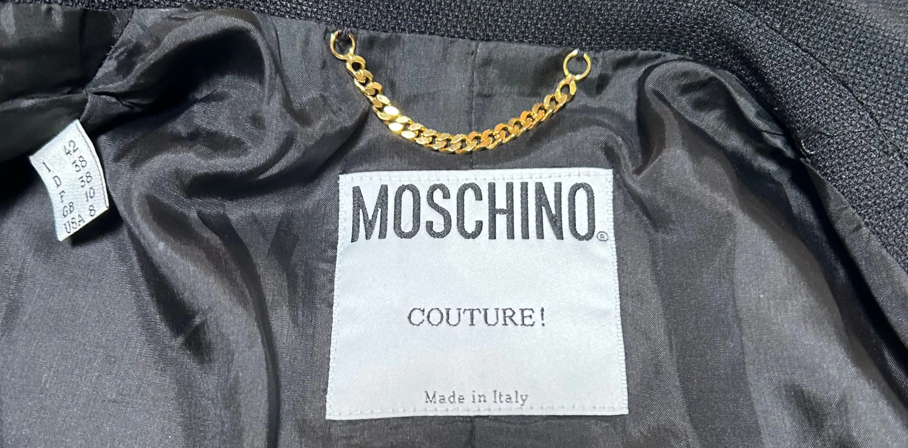 MOSCHINO Couture Whimsically Notated Designer's Coat