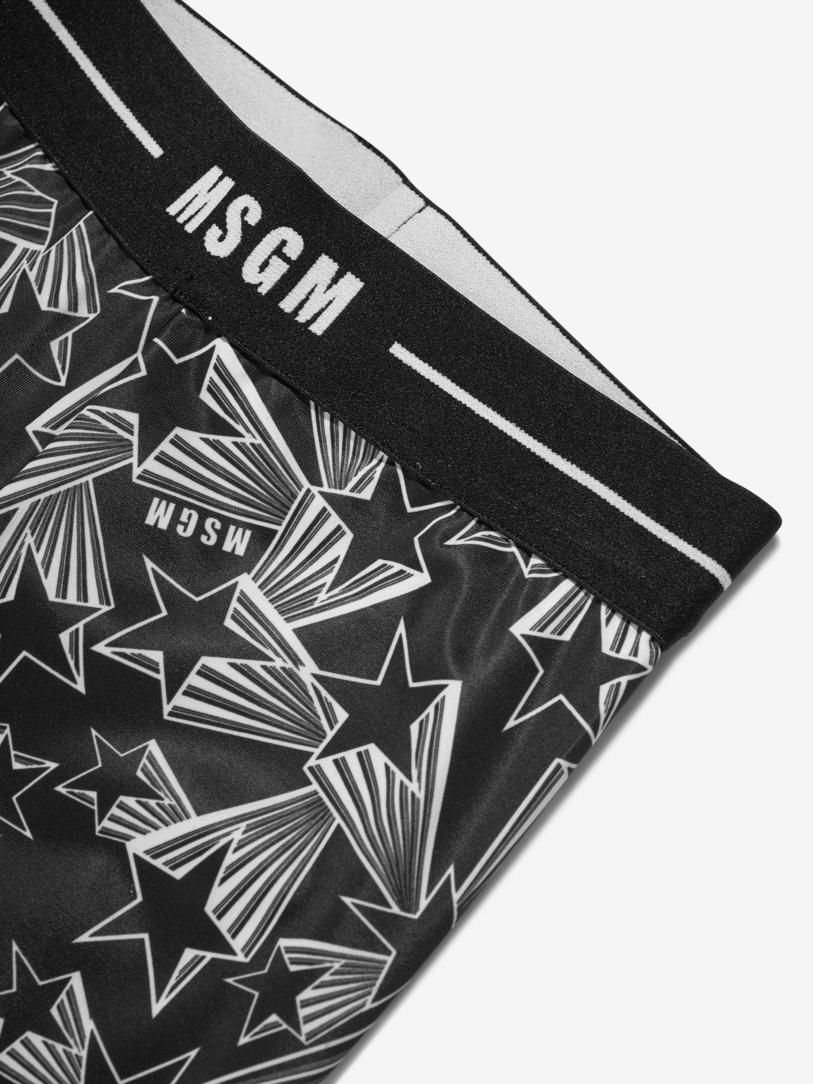 MSGM Girls Star Leggings in Black