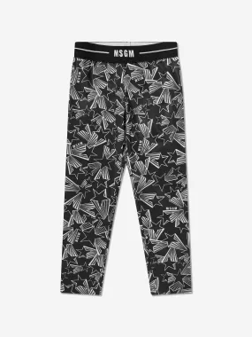 MSGM Girls Star Leggings in Black