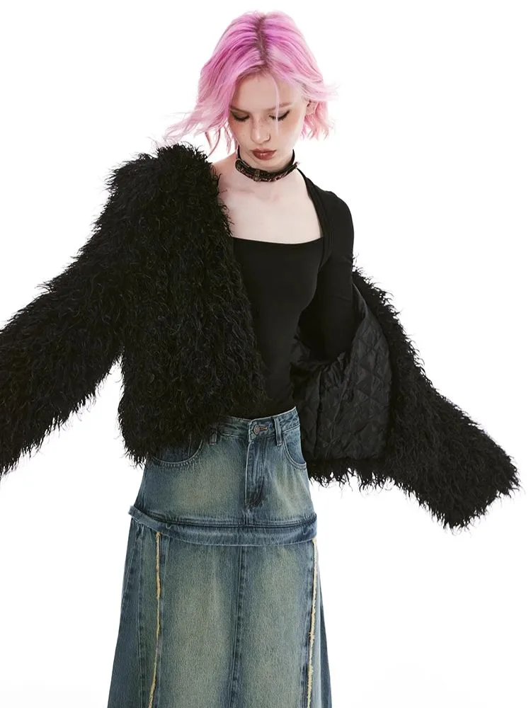 Multi-color long hair eco-friendly fur coat【s0000004974】