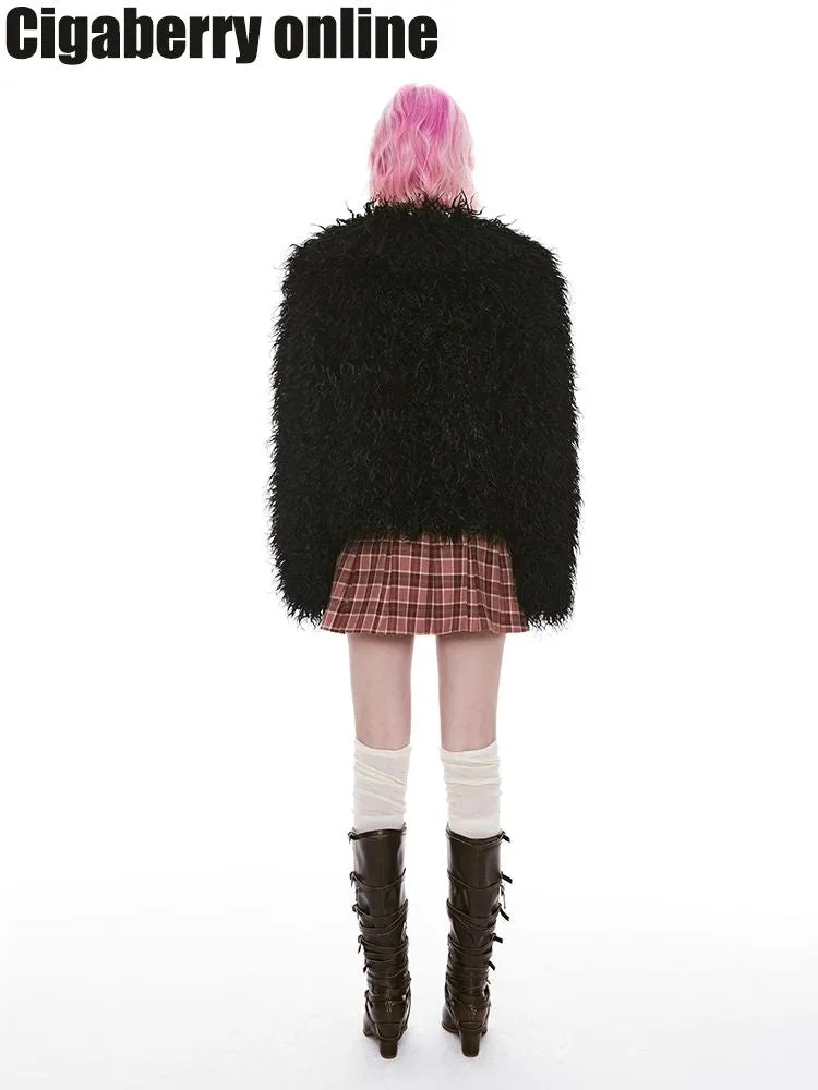 Multi-color long hair eco-friendly fur coat【s0000004974】