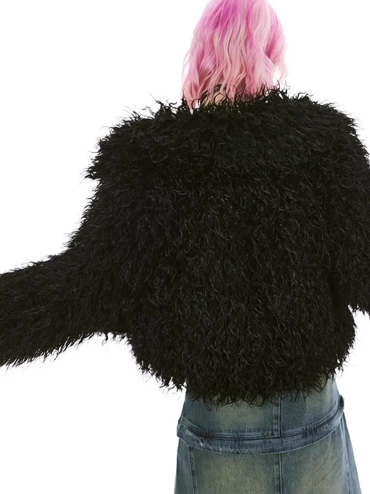 Multi-color long hair eco-friendly fur coat【s0000004974】