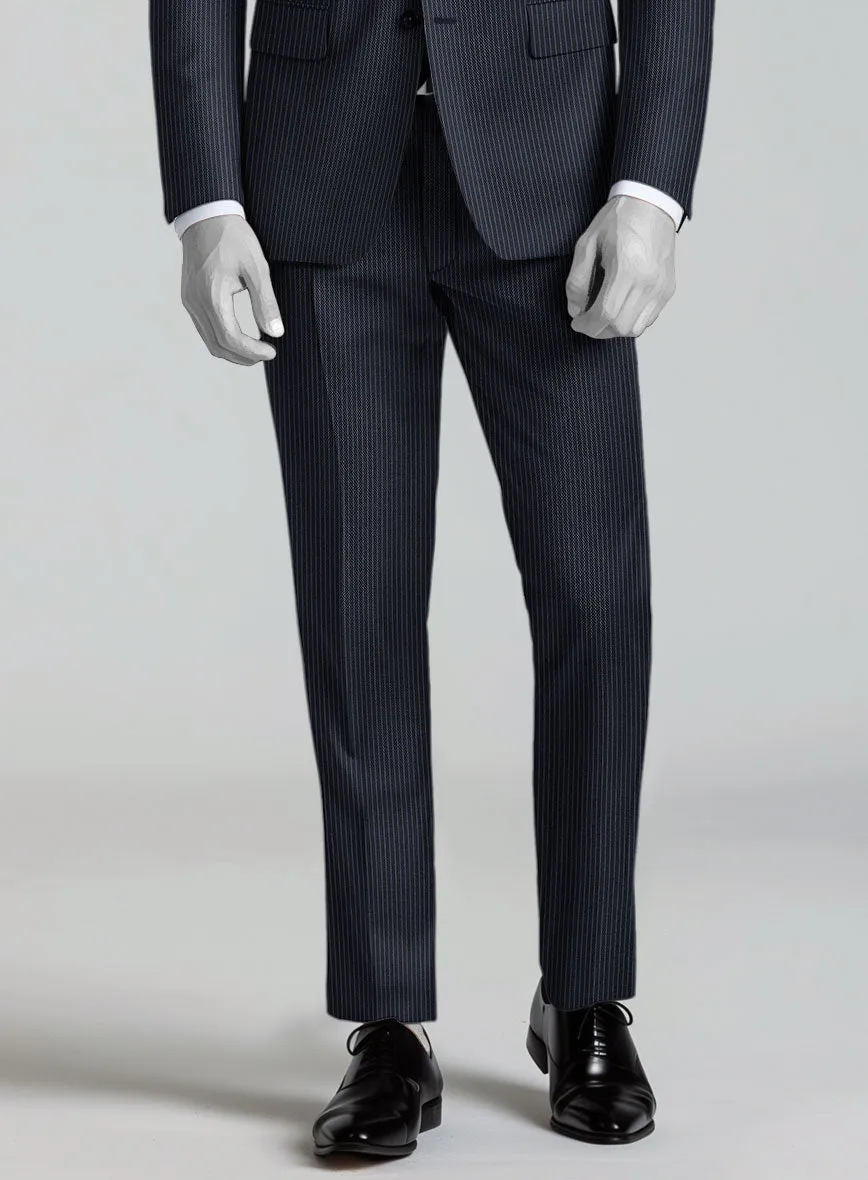 Napolean Slim Stripe Blue Wool Pants