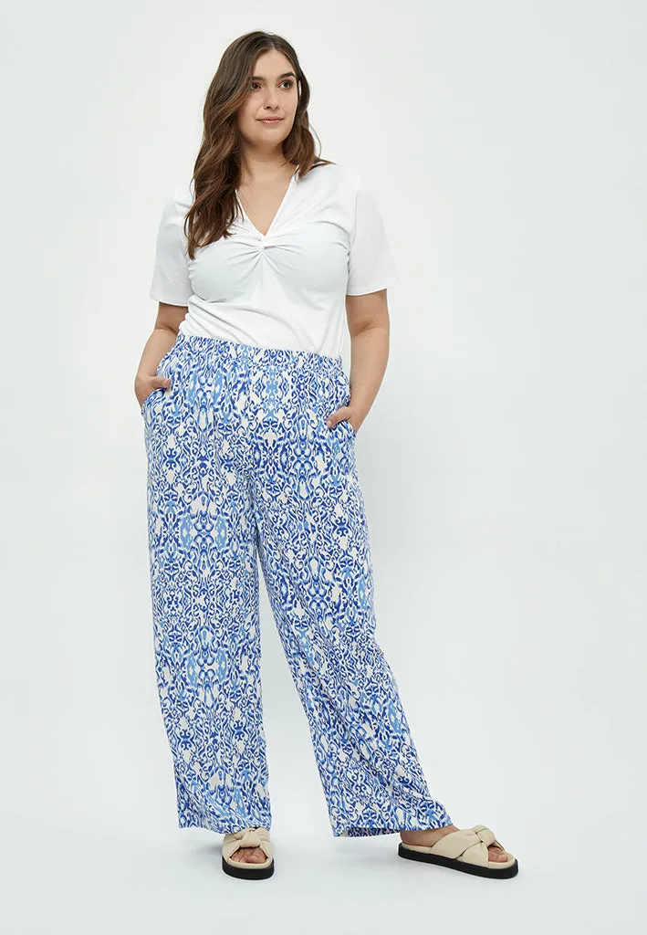 Nicoline Pants Curve - Marina Blue Print