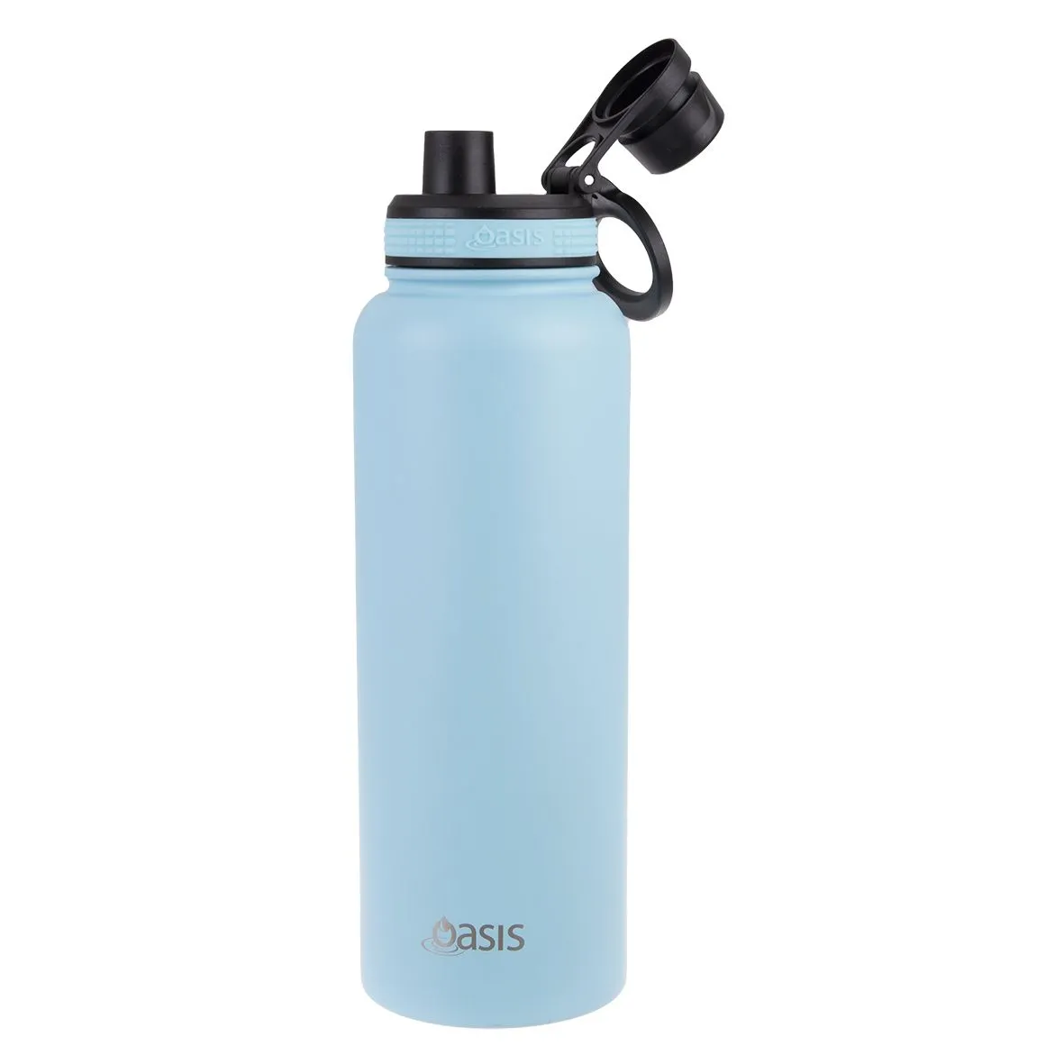 Oasis Stainless Steel Double Wall Insulated "Challenger" Sports Bottle Screw Cap 1.1L - Island Blue