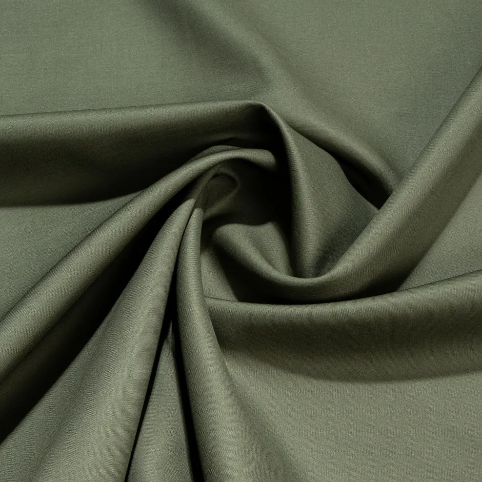 Olive Green Luxury Stretch Suiting Cotton