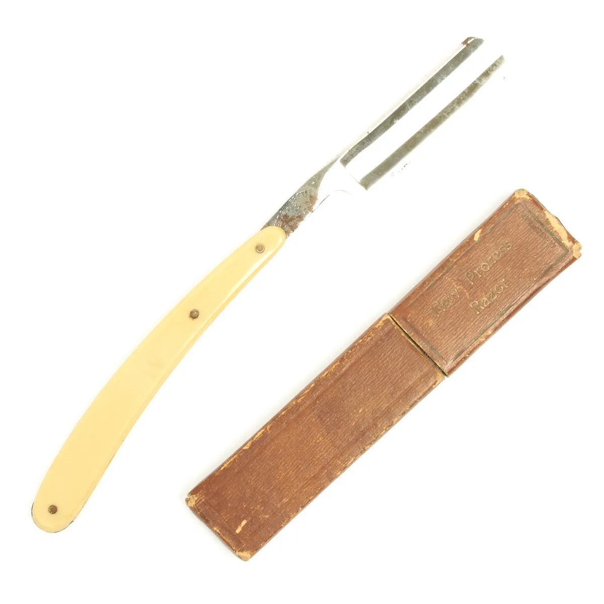 Original British WWI Officer's Cut Throat Razor with Strop and Trench Shaving Mirror